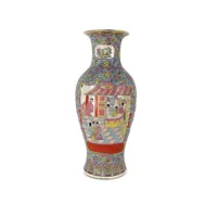grande famille de vases vintage chinois peints à la main, porcelaine émaillée rose, magnifique